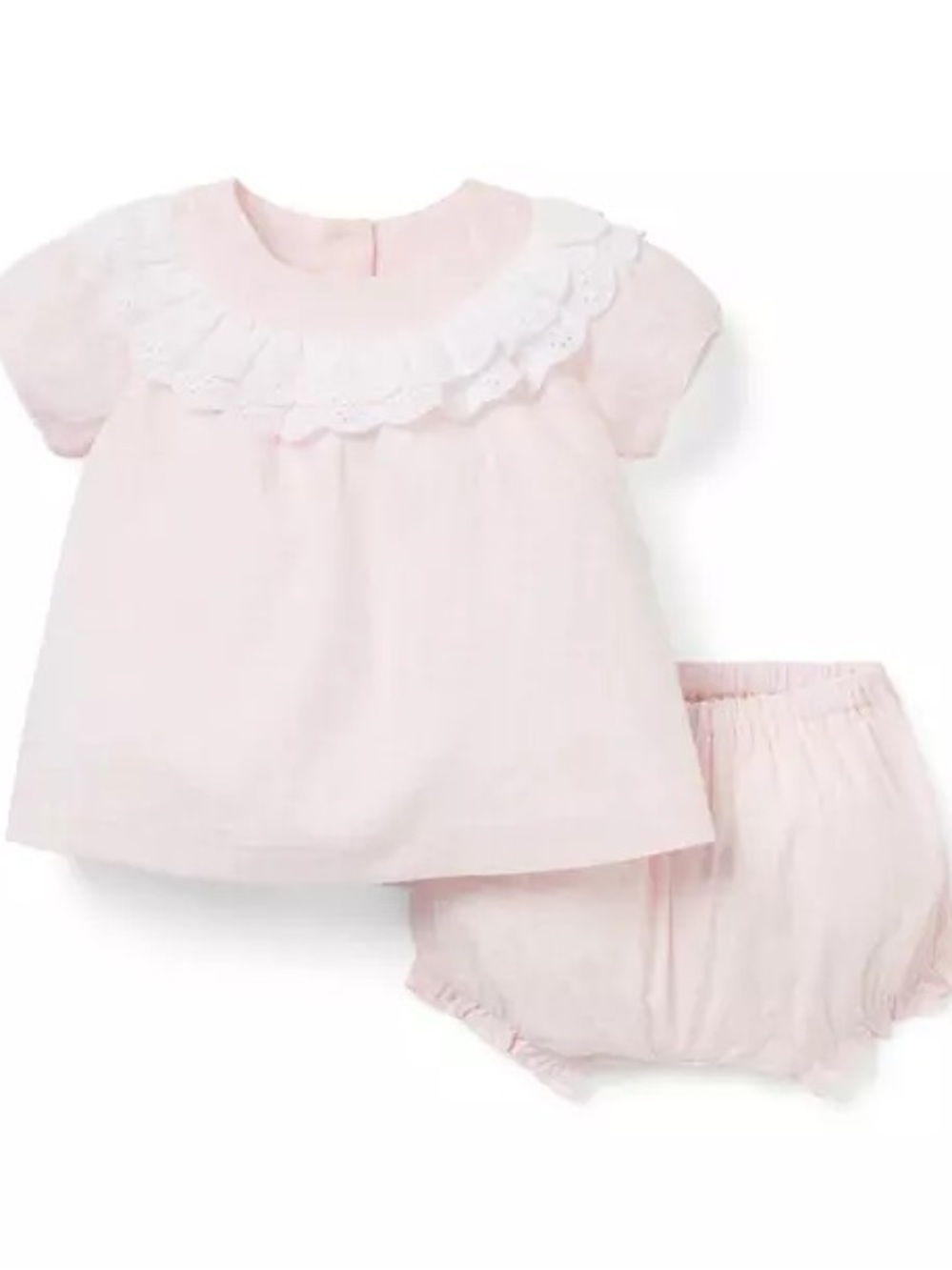 Baby Gingham Eyelet Collar Matching Set